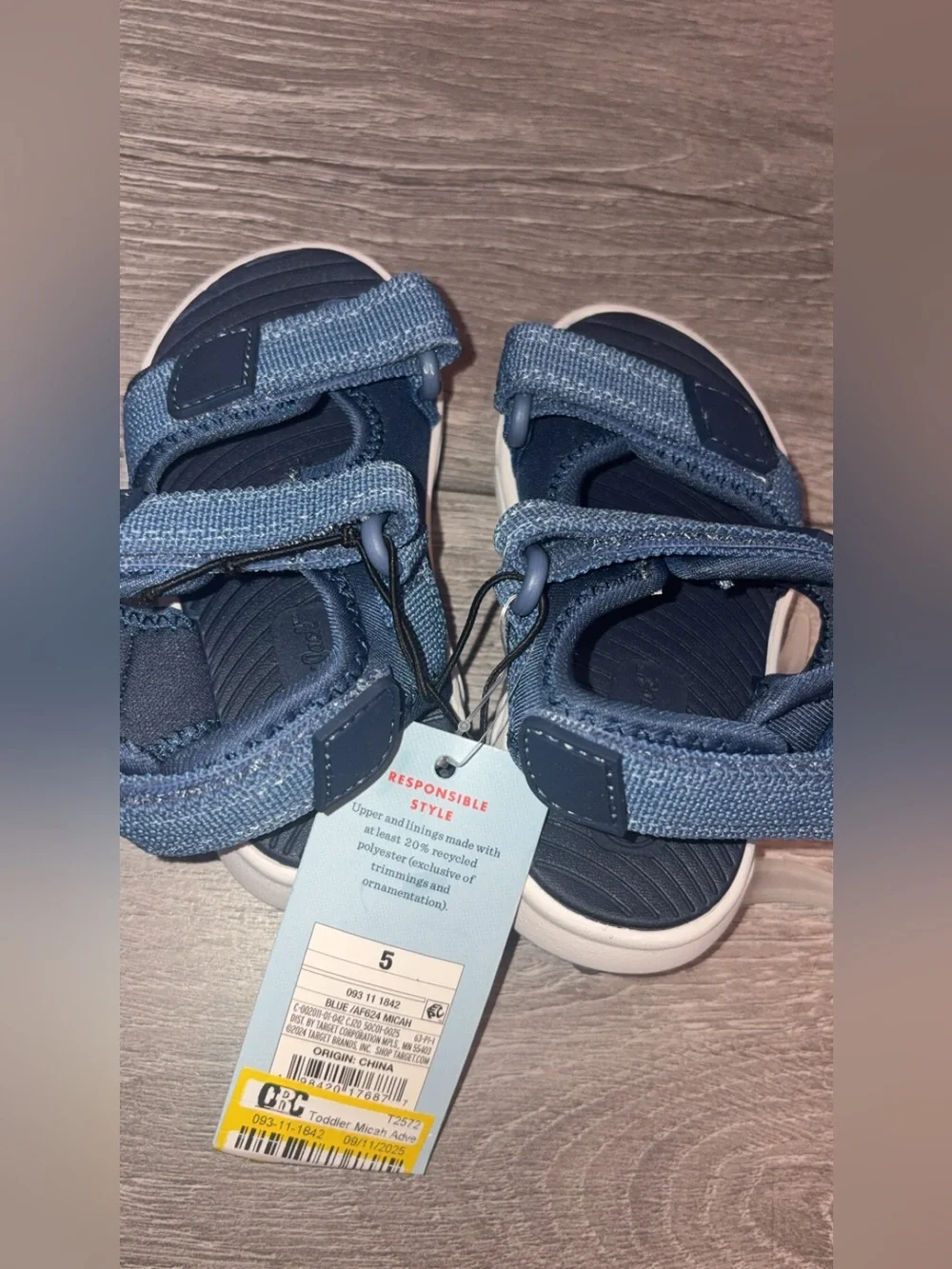 Cat & Jack Toddler Boys Size 5 Sandals Micah Adventure New W Tags